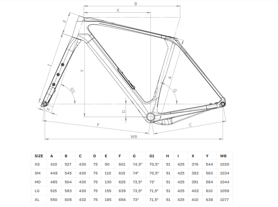 Bianchi Arcadex 2026 geometry chart