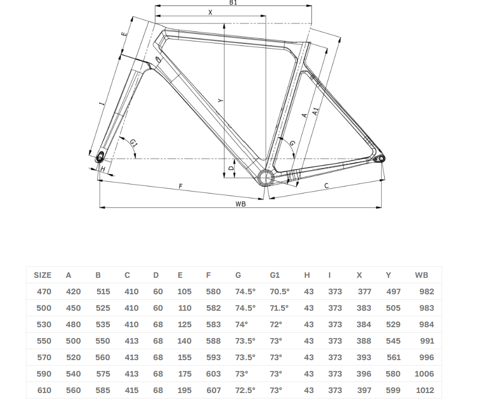 Bianchi Sprint 2026 geometry chart
