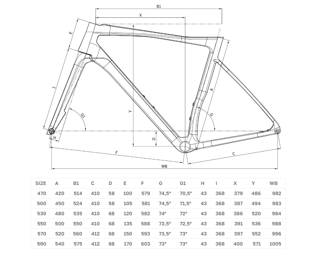 Bianchi Specialissima 2026 geometry chart